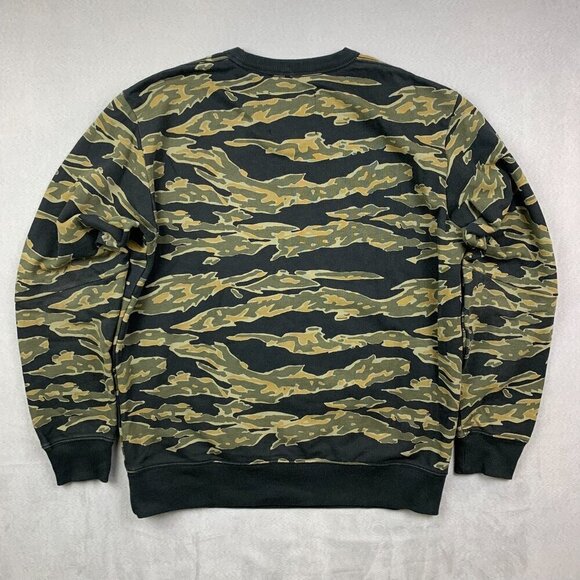G Star Mens Sweater Medium Green Black Tiger Camo Crewneck Long Sleeve Army - Picture 9 of 9